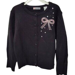 Christie Brooks Y2K Girl's Sock Hop Sweater Medium 10-12 NWT Black
